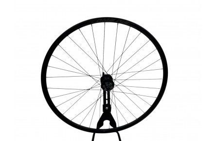 Колесо переднє 28, обод AlexRims Comp Disc, 622x17 FV, втулка Merida, дискові гальма (6 болтів) під ексцентрик 32 спиць (нержавійка) Чорні
