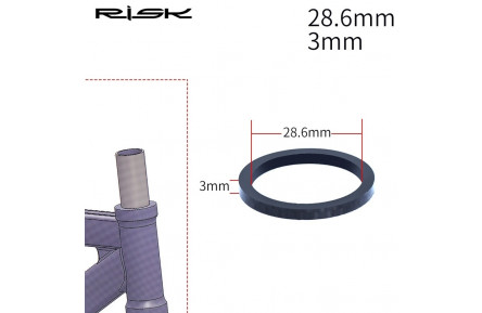 Кільце проставки карбон 3мм*28.6мм черн. RISK RA120-1-1 (черн.) 