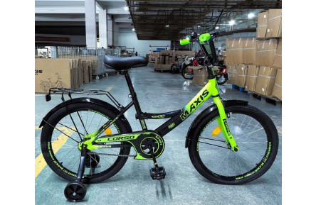 Велосипед 20" дюймів 2-х колісний "CORSO" MAXIS MX-22427 (1) ручне гальмо, дзвіночок, додаткові колеса, ЗІБРАНИЙ НА 75, в коробці