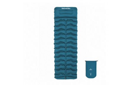 Матрац туристичний надувний одномісний Naturehike CNK2550WS019, 200x60x9.5 см, синій, прямокутний із мішком для надування