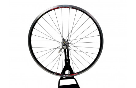 Колесо переднє 26, обод DT-SWISS X450 559x15 FV, втулка SHIMANO DEORE XT HB-M770, V-Brake 32 спиці (нержавійка) Чорні