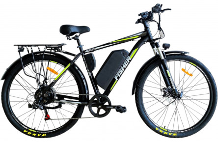 Електровелосипед Corso Fisher FH-51173 29" 21" (600Вт 48В 20Аг) Shimano 7 швидкостей, чорний