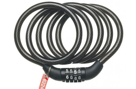 Кодовый замок Green Cycle GLK-140 в силиконовой обойме с тросом 8ммх100см, черный