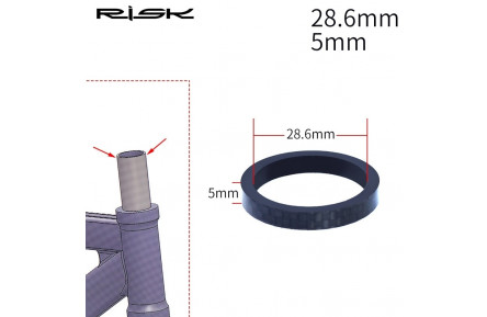 Кільце проставки карбон 5мм*28.6мм черн. RISK RA120-1-2 (черн.) 