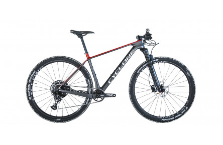 Велосипед карбоновый  Cyclone PRO 1 2022 29" M серо-красный