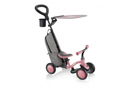 Биговел детский GLOBBER серии LEARNING BIKE 3в1 DELUXE, пастельно-розовый, до 20кг, 4 колеса