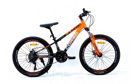 Велосипед Спортивний Corso «SKYLINE» 24" дюймів SN-24302 (1) рама алюмінієва 11’’, обладнання Shimano 21 швидкість, зібран на 75