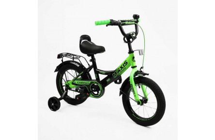 Велосипед 14" дюймів 2-х колісний "CORSO" MAXIS MX-26939 (1) ручне гальмо, дзвіночок, сидіння з ручкою, додаткові колеса, ЗІБРАНИЙ НА 75, в коробці