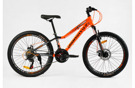 Підлітковий велосипед Corso Gravity GR-24005 24" XS чорний-помаранчевий
