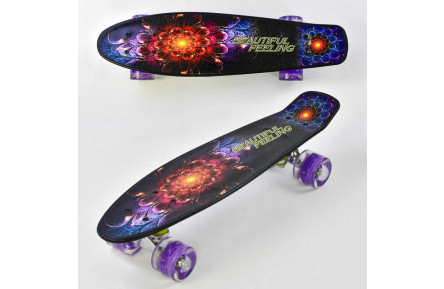 Скейт F 8740 Best Board, доска=55см, колеса PU, СВЕТНЫЕ, 6см