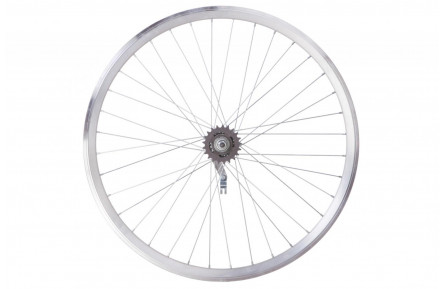 Колесо заднє VLT 26" AL 36H двостіне silver; Втулка SHUNFENG SF-CT01 на гайках