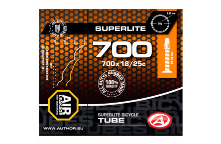 Велокамера Author AT-ROAD-700C SuperLite FV60 700x18/25C чорна