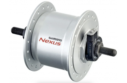Динамо-втулка DH-C6000-3N-NT, NEXUS, 6V 2.4W, 36H,Roller Brake, 100X140MM, на гайках, срібл.OEM