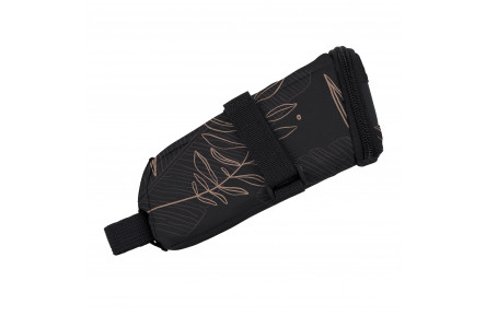 Сумка подседельная KLS Tilt T-strap M черный, дизайн-цветы.