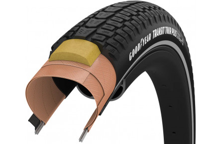 Покришка 700x35 (37-622) GoodYear Transit Tour Plus S5: Protection, Wire, Black + reflective strips, 60tpi