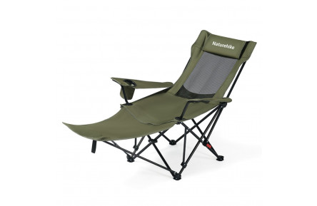 Крісло-шезлонг складане Naturehike CNK2550JJ023 Nightfall T05, сталь, оливкове