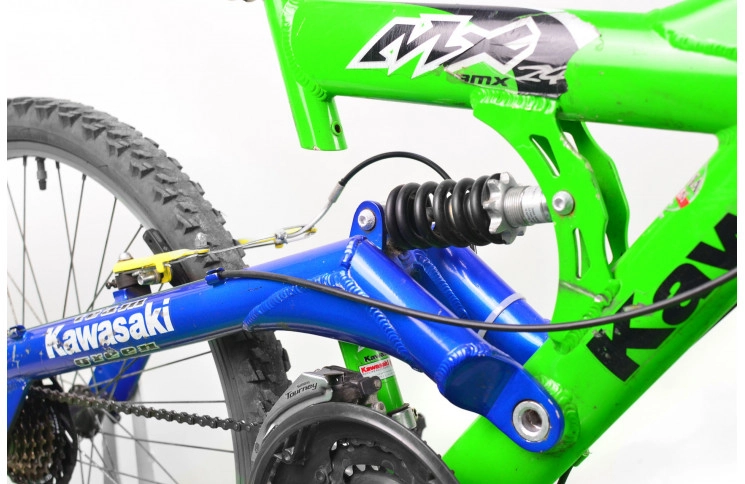 Подростковый велосипед Kawasaki MX 24 24" XS зелено-синий Б/У