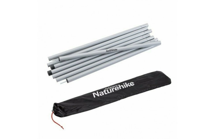 Стійки для тенту сталеві оцинковані Naturehike Steel poles Updated NH20PJ041, 16мм*2.0м, сірі (2 шт)