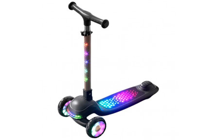 Самокат триколісний "Skyper" M-290-34L (6) колеса PU 125х35мм зі світлом, музика та підсвічування платформи, кермо складне, в коробці