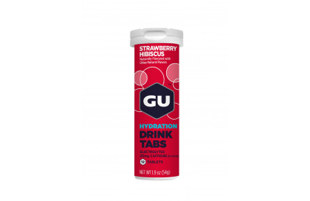 Ізотонічні таблетки GU Energy Strawberry Hibiscus (з кофеїном), 12 шт в тубі