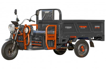 Электрический грузовой трицикл Corso Truck Plus CR-941705 (1500Вт 72В 58Ач) 12" коричнево-серый