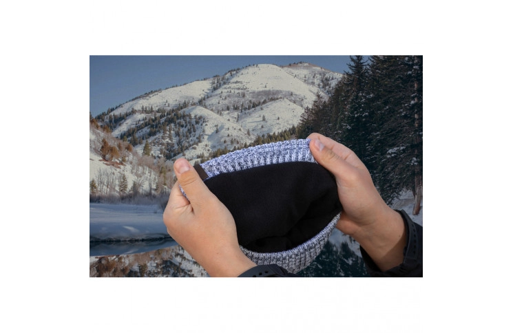 Водонепроникна шапка Dexshell Heathered Rib Knit Beanie, onesize (56-58 см), біло-сіра