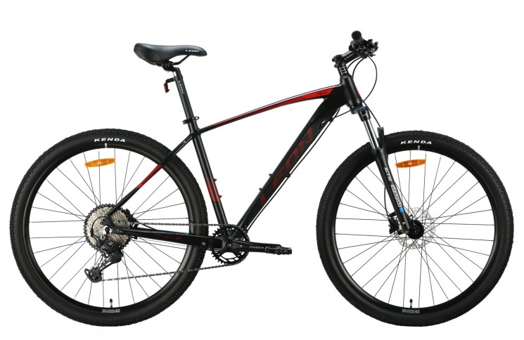 Велосипед Leon TN-70 AM HDD AL 2024 29" 19" чорний з червоним (матовий)