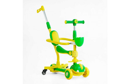 Самокат 5в1 "Skyper" GL-06257 колеса PU 125х40мм зі світлом, УКР. МУЗИКА та підсвічування платформи, з ДОП. КОЛЕСАМИ, захисний бампер