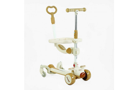 Самокат 5в1 "Skyper" J-25110 колеса PU 125х40мм зі світлом, музика та підсвічування платформи, з ДОП. КОЛЕСАМИ, захисний бампер