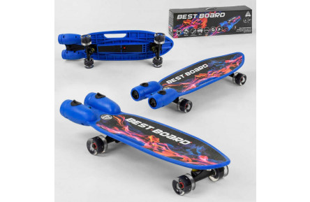 Скейтборд S-00605 Best Board с музыкой и дымом, USB зарядка, аккумуляторные батареи, PU колеса со светом 60х45мм