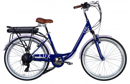 Велосипед с электроприводом 26" ST Dorozhnik eLUX Vbr FR рама-17" 36B 12.5А*ч 500Вт сиреневый YS 7102 60% matt 2025 крылья, крыло пер., крыло зад., подножка