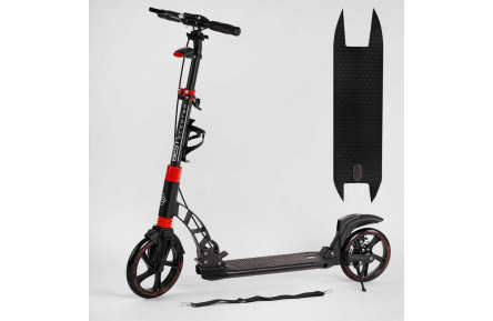 Самокат двухколесный "Best Scooter" 64585 резиновый коврик, ФАРА, колеса PU 230мм/200мм, 2 амортизатора