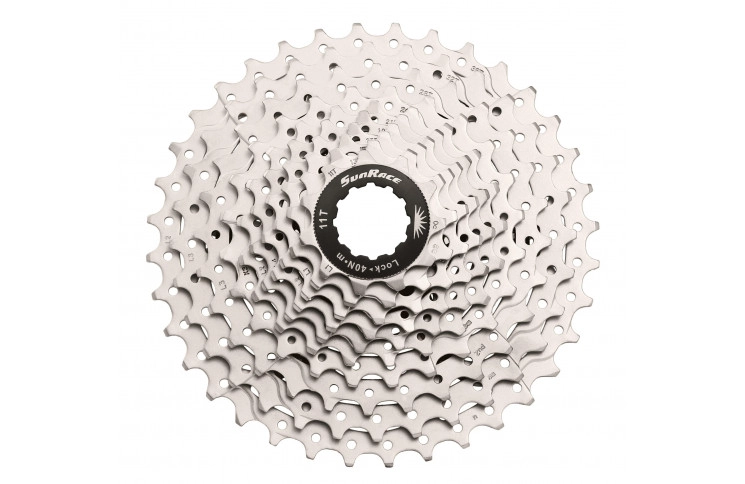 Кассета инд. 10-k 11-34T SUN RACE MS1 MTB, стальной паук, metallic silver