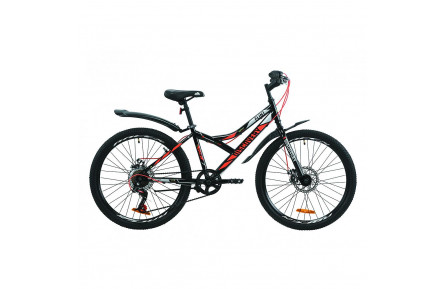 Підлітковий велосипед Discovery Flint DD 2020 24" 14" чорно-помаранчевий