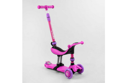 Самокат-велобег 3в1 трехколесный BS-26566 Best Scooter, 3 колеса PU со светом, сиденья, амортизаторы, родительская ручка