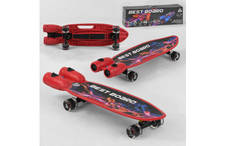 Скейтборд S-00710 Best Board с музыкой и дымом, USB зарядка, аккумуляторные батареи, PU колеса со светом 60х45мм
