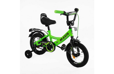 Велосипед 12" 2-х колесный "CORSO" MAXIS CL-12455, сиденье с ручкой, дополнительные колеса в коробке