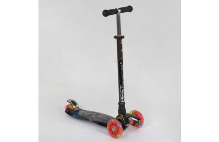 Самокат А 24659/779-1308 MAXI "Best Scooter" пластмассовый, 4 колеса PU, СВЕТ, трубка руля алюминиевая, d=12см