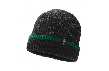 Шапка водонепроникна Dexshell Cuffed Beanie, р-р S/M (56-58 см) чорна з зеленою смугою