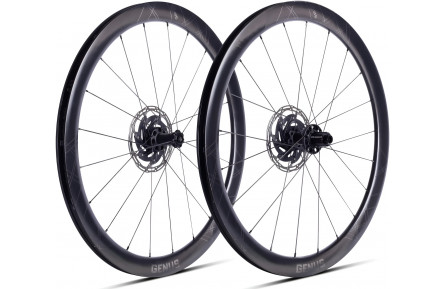 Колесо пер. + задн. 28" ERE GENUS II CL45 CARBON, Road, 100x12/142x12, CL, HG11, tubeless, черный сатин