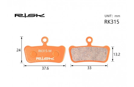 Колодки гальмівні напівметал disc RISK RK315-S AVID XX , XO Trail , E9 Trail , E7 Trail , Guide