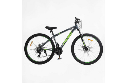 Велосипед Corso 29" Project T-29046 ЧЕРНО-САЛАТОВЫЙ, алюминий 17"