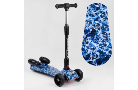 Самокат "Best Scooter" MAXI" 46189 с парогенератором МУЗЫКА, ДЫМ, ТУРБИНЫ, пластмассовый, колеса PU 120х40мм, складной алюминиевый руль