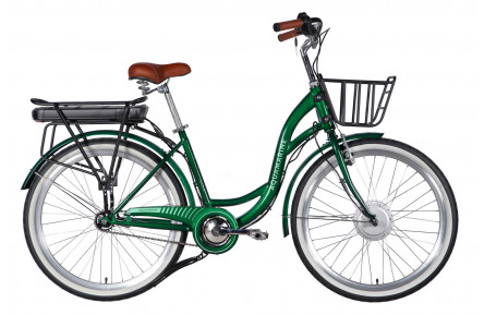 Велосипед з електроприводом 26" ST Dorozhnik eAQUAMARINE BH рама-17" 36B 13А*г 500Вт зелений YS 2286-1 з кошиком 2026