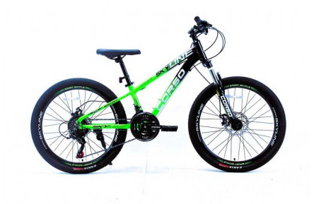 Велосипед Спортивний Corso «SKYLINE» 24" дюймів SN-24474 (1) рама алюмінієва 11’’, обладнання Shimano 21 швидкість, зібран на 75