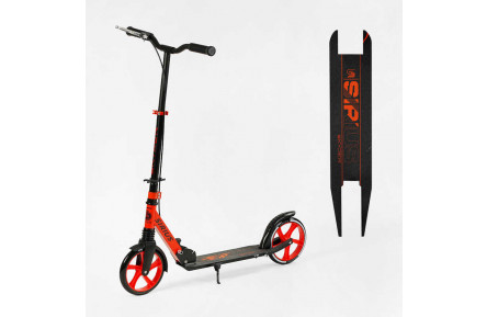 Самокат двухколесный "Skyper" S-86735 "Sirius", черно-красный, колеса PU 200 мм, ручной тормоз