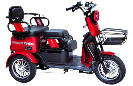 Електричний трицикл Corso PROTEX Max PX-213065 (1200Вт графеновий 72В 28Аг) 10" червоний