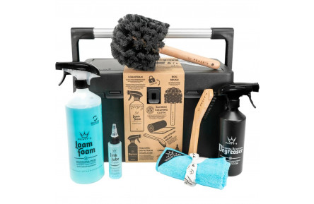 Набір для мийки Peaty's Cleaning Kit, шампунь 1L / дегризер 500ml / щітка 2шт / рушник мікрофібра / мастило ланцюга 120ml, All-Weather