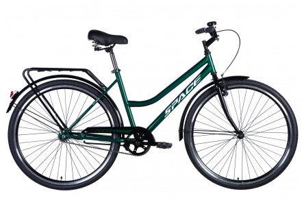 Велосипед уцінений сталь 28" SPACE VOYAGER (049) гальмівна рама-19" зелений з багажником задн St з крылом St 2024