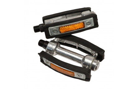 Педалі Алюміний + гума 100*70мм VLT JD-063 срiблястий з чорним 14*1,25